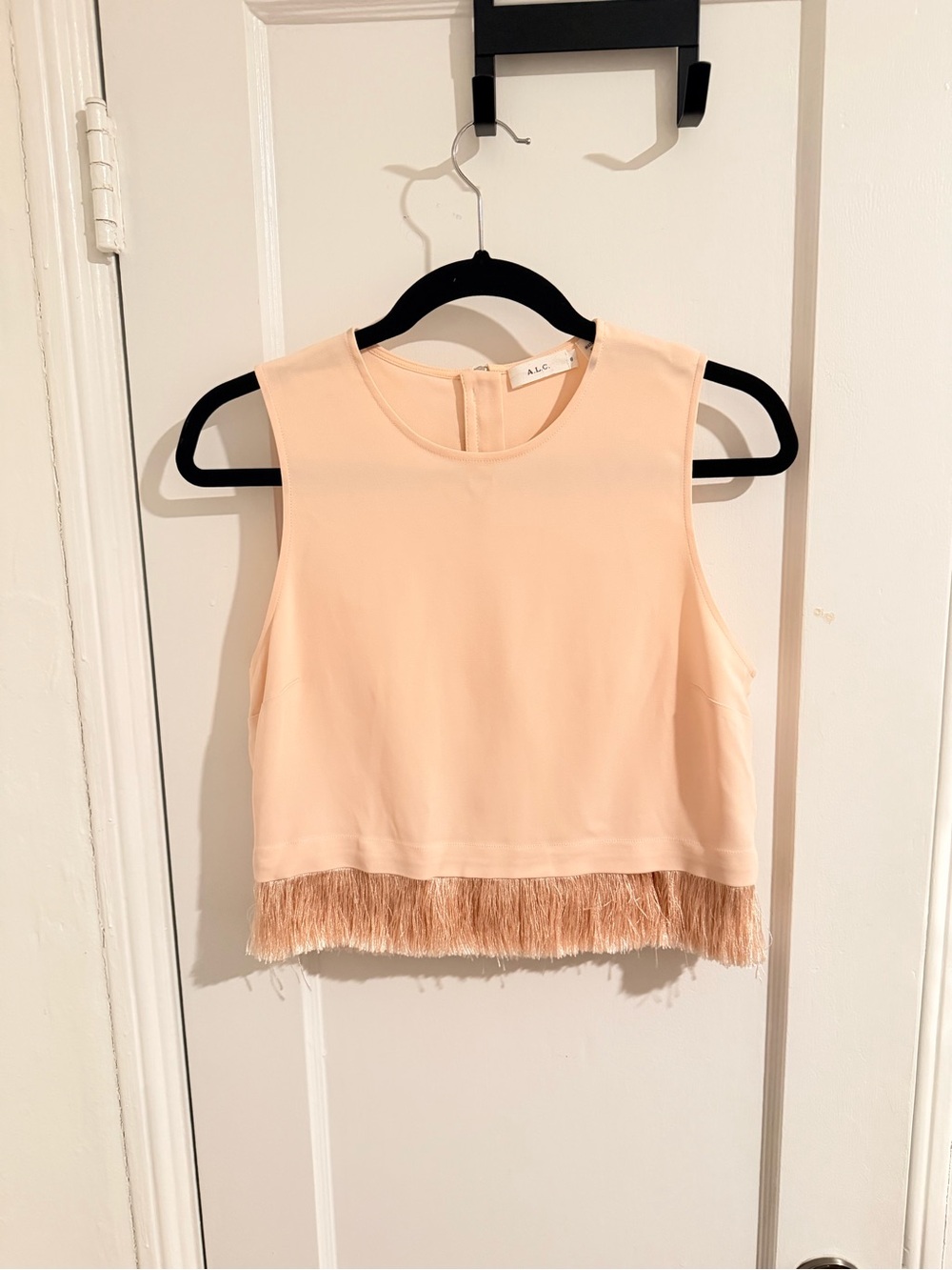 A.L.C. Women's Pink Fringe Hem Sleeveless Top